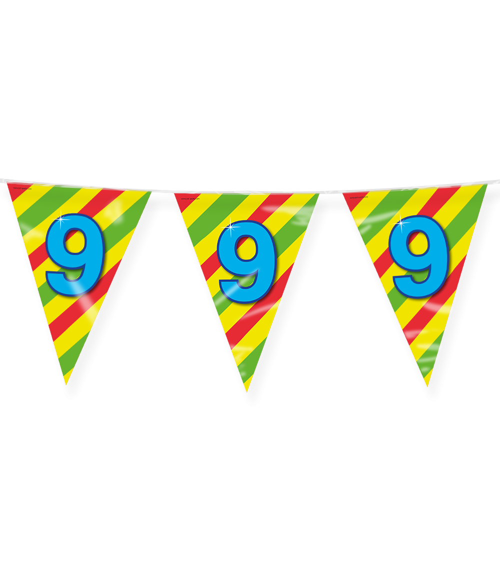 Happy Verjaardag Vlaggenlijn 9 Jaar (10m) afbeelding