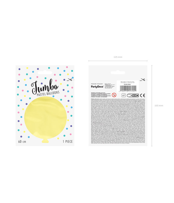 Grote Ballon 60 cm Pastel Licht Geel