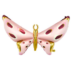 Folieballon Vlinder Roze/Goud (110x80cm)