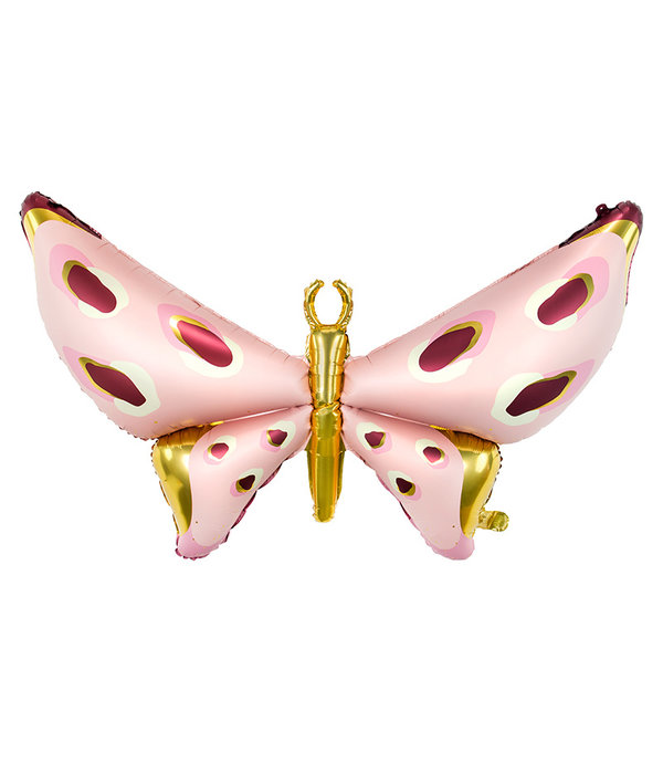 Folieballon Vlinder Roze/Goud (110x80cm)