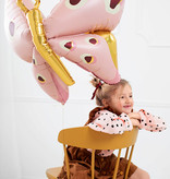 Folieballon Vlinder Roze/Goud (110x80cm)