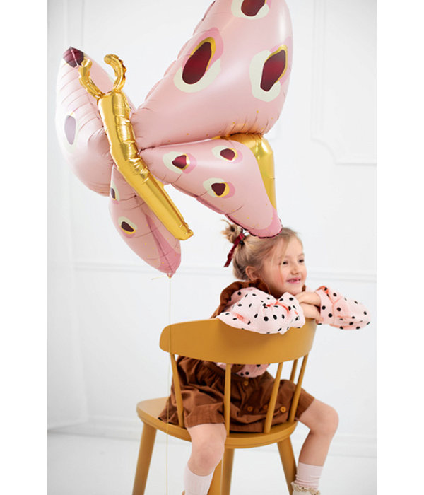 Folieballon Vlinder Roze/Goud (110x80cm)