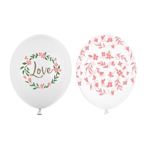 Bruiloft Ballonnen Love/Bloemen (50st)