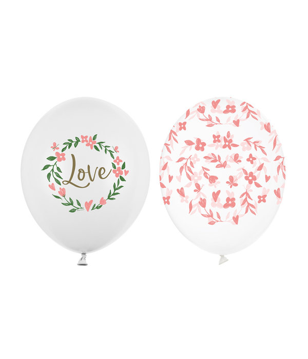 Bruiloft Ballonnen Love/Bloemen (50st)