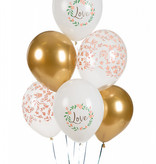 Bruiloft Ballonnen Love/Bloemen (50st)