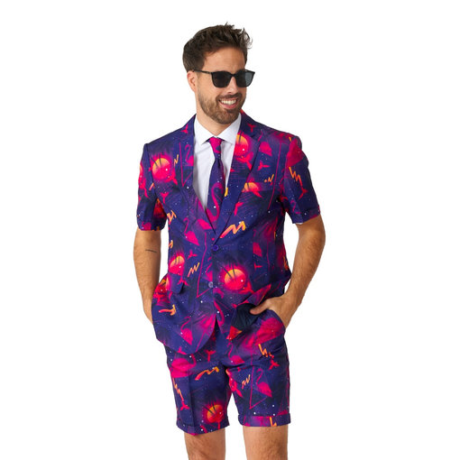 Summer Palm Retro Neon Navy kostuum Suitmeister