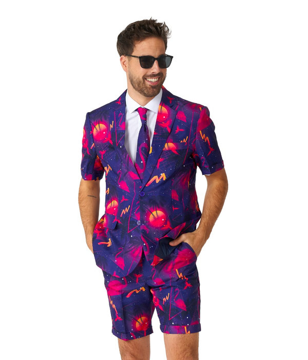 Summer Palm Retro Neon Navy kostuum Suitmeister