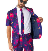 Summer Palm Retro Neon Navy kostuum Suitmeister