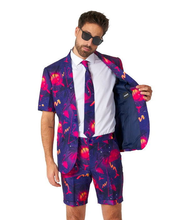 Summer Palm Retro Neon Navy kostuum Suitmeister