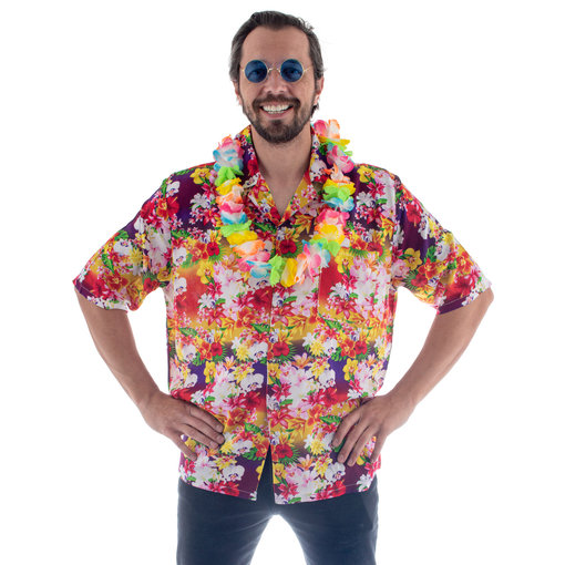 Party Blouse Hawaii Colorful Flowers