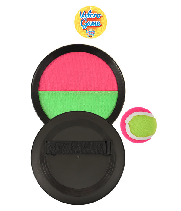 Vang- En Werpspel klittenband roze/groen