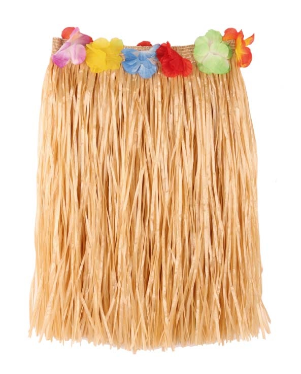 Hawaii rok naturel 60 cm met bloemen afbeelding