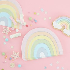 Pastel Iriserende Servetten Regenboog vorm (16st)