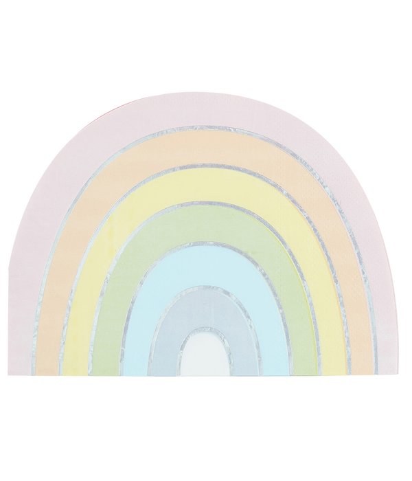 Pastel Iriserende Servetten Regenboog vorm (16st)