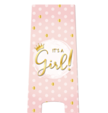 Waarschuwingsbord It's A Girl Roze/Goud