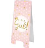 Waarschuwingsbord It's A Girl Roze/Goud