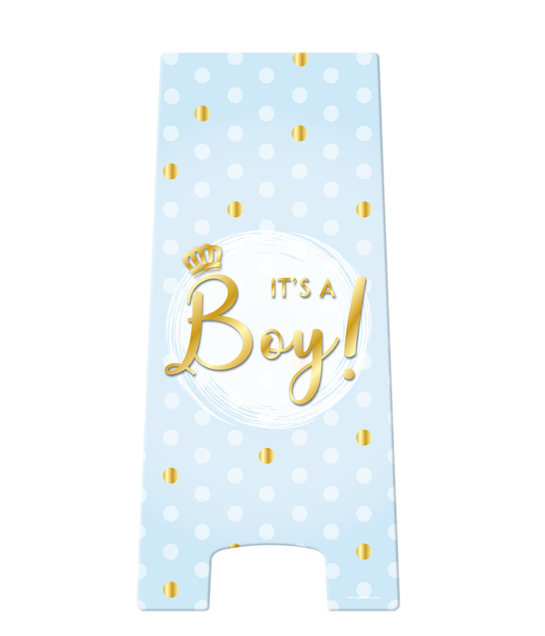 Waarschuwingsbord It's A Boy Blauw/Goud