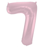 Folieballon Pastel Roze Metallic Mat Cijfer 7 - 86 cm