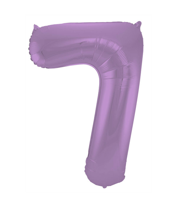 Folieballon Paars Metallic Mat Cijfer 7 - 86 cm