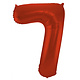 Folieballon Rood Metallic Mat Cijfer 7 - 86 cm