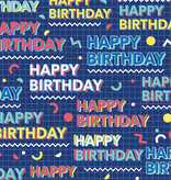 Cadeaupapier Happy Birthday Blauw