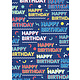 Cadeaupapier Happy Birthday Blauw