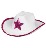 Hoed Rodeo star wit/roze