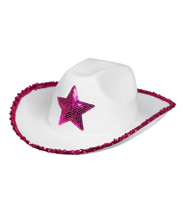 Hoed Rodeo star wit/roze