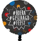 Folieballon Hoera Geslaagd Feest 45cm
