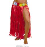 Rode Tropical Sliertjes Rok met Bloemen 75cm