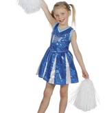 Cheerleader Jurkje Kind Pailletten Blauw