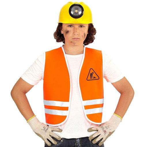 Oranje Wegwerker Vest Kind