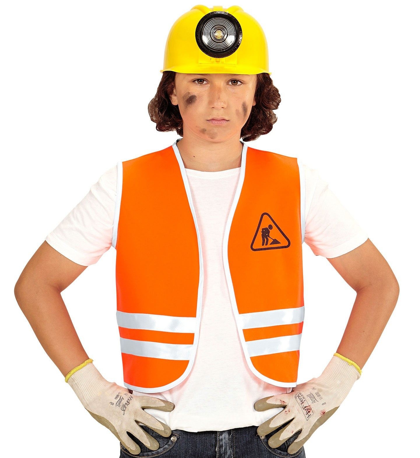 Oranje Wegwerker Vest Kind afbeelding