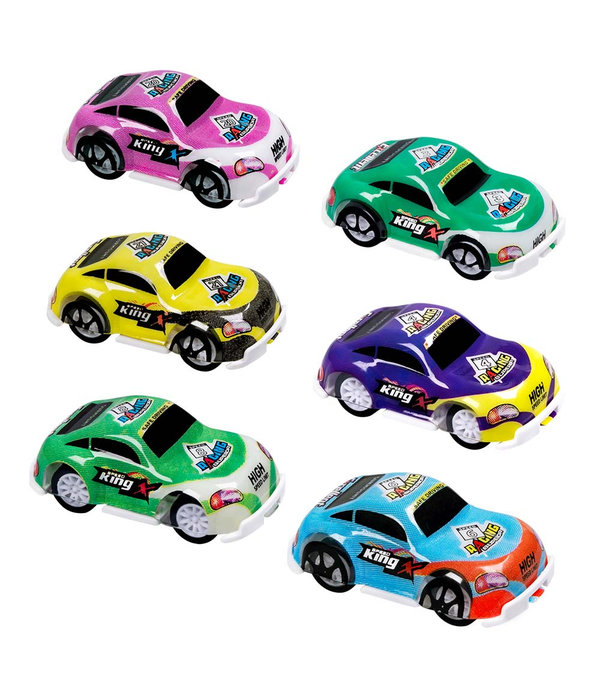 Set Terugtrek-raceautootjes (6st)