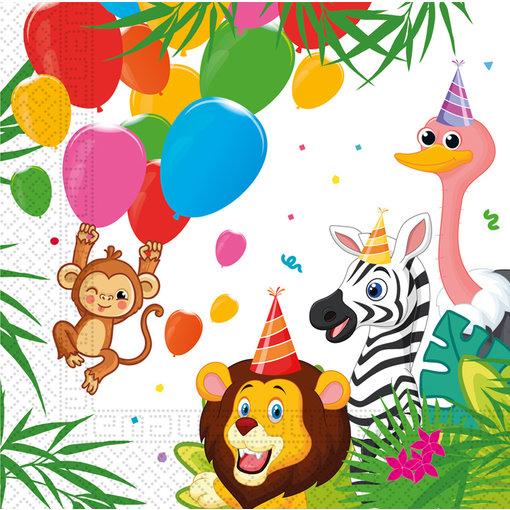 Jungle Dieren Balloons Servetten (20st)