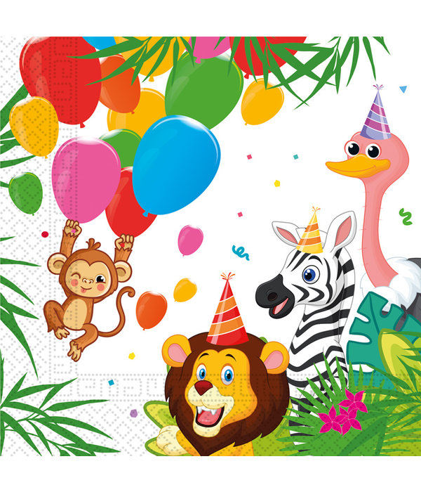 Jungle Dieren Balloons Servetten (20st)