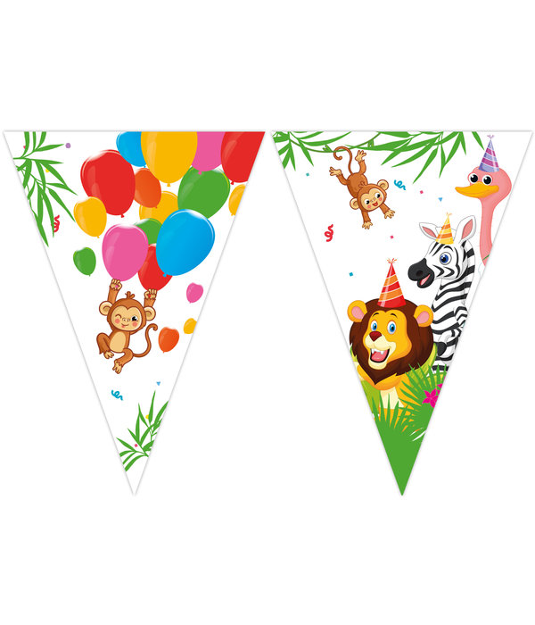 Jungle Dieren Balloons vlaggenlijn (2,3m)