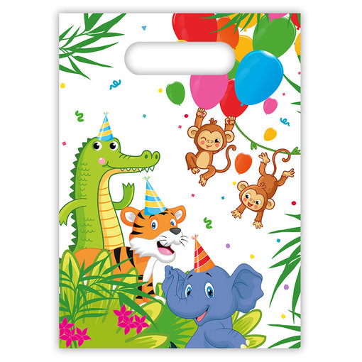Jungle Dieren Balloons Feestzakjes (6st)
