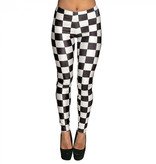 Race Legging Zwart/Wit Dames