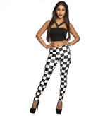 Race Legging Zwart/Wit Dames