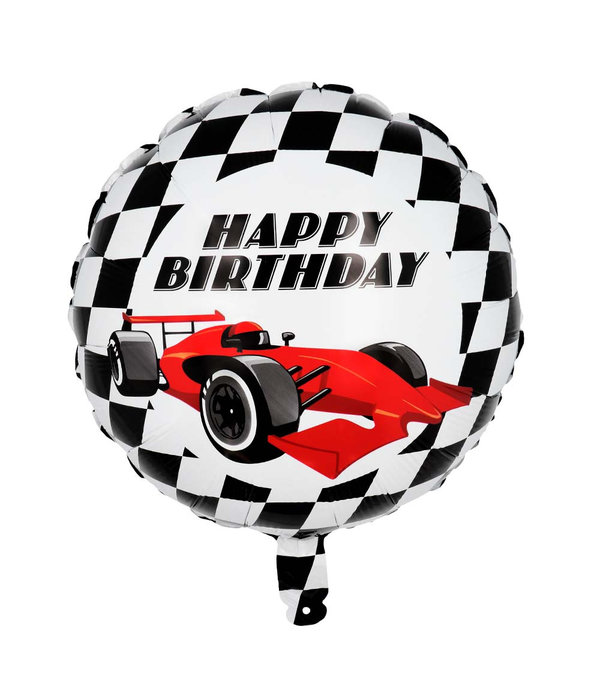 Race Folieballon Happy Birthday Racewagen (45cm)
