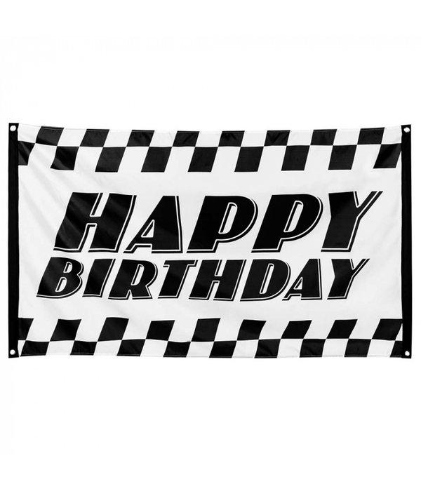 Race Vlag Happy Birthday (90x150cm)