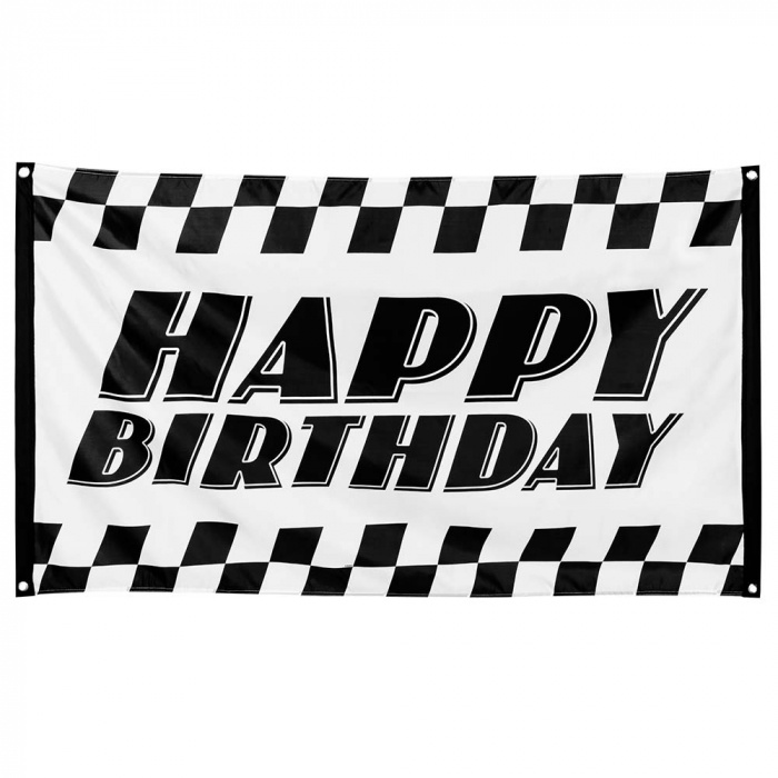 Race Vlag Happy Birthday (90x150cm) afbeelding