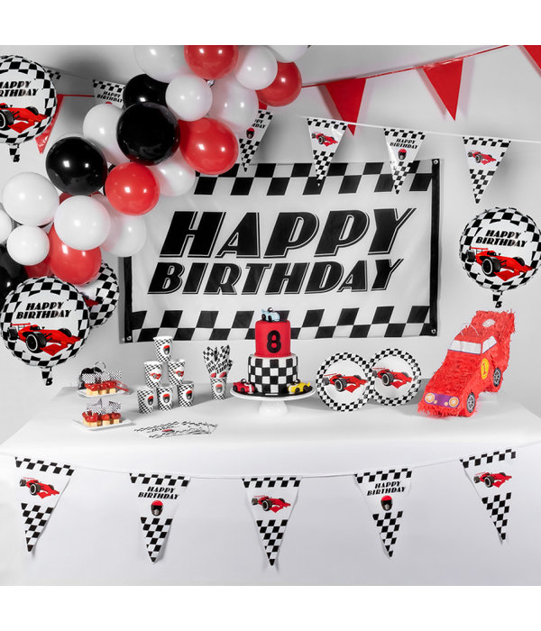 Race Vlag Happy Birthday (90x150cm)
