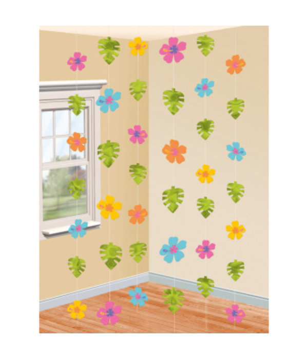 Hangdecoratie Hawaii Bloemen (6st)