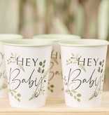 Feestbekers Hey Baby Botanical (8st)