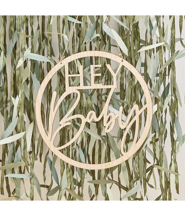 Houten Hanger Geboorte ''Hey Baby''