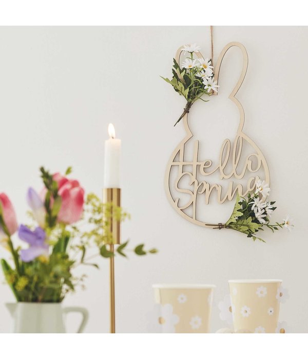 Paaskrans Houten Konijntje Decoratie