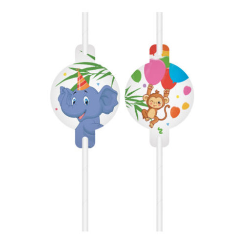 Jungle Dieren Rietjes (4st)