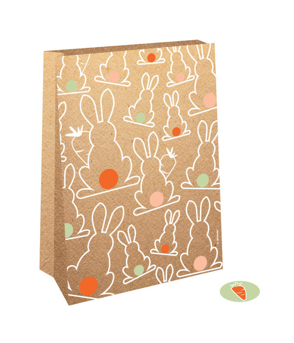 Papieren Zakjes Paashaas (4st)